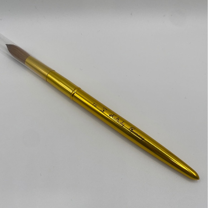 Z Gold Handle Kolinsky Brush #16 CRIMPED