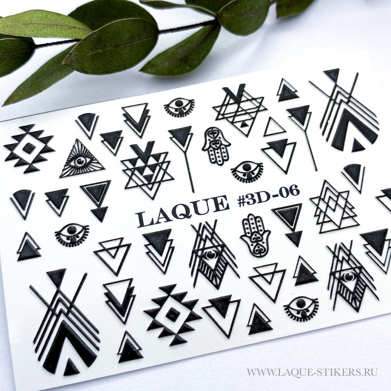 3D Sticker Design 3D06 schwarz (Wasserlsliche Aufkleber)