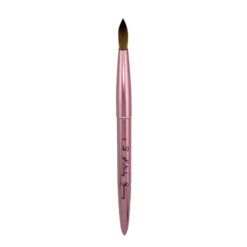 Z Pink Handle Kolinsky Brush #08 CRIMPED