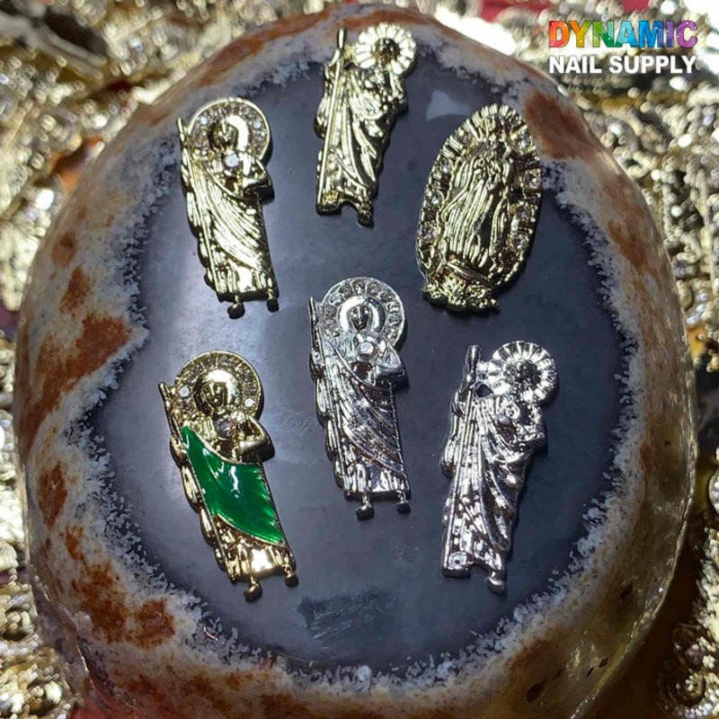 (2pcs) Religious charms for vintage nails art design (San Judas / Virgin Mary) 1
