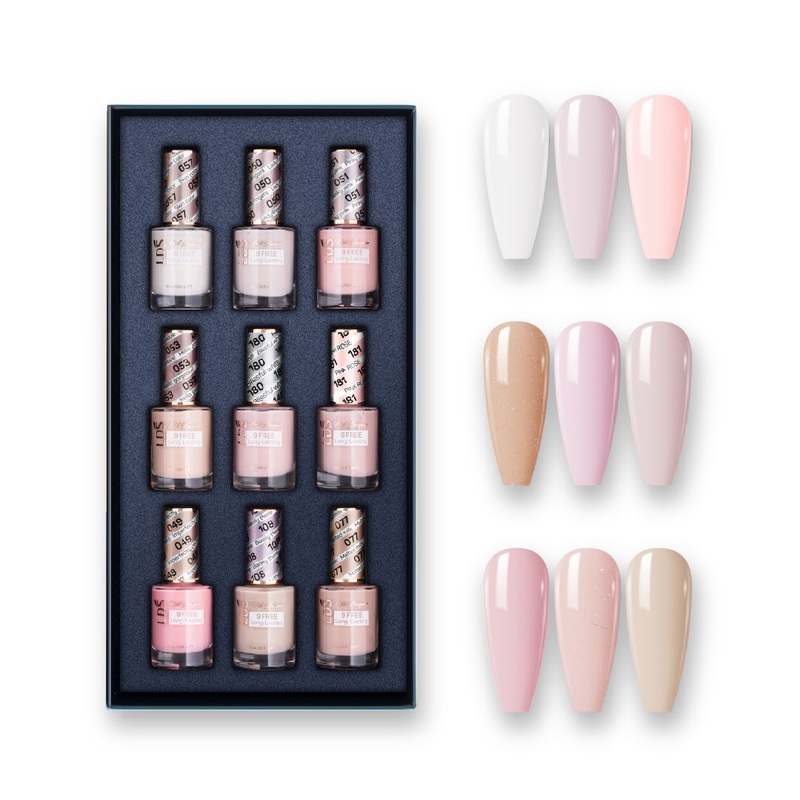 BARE NECESSITIES – LDS Holiday Healthy Nail Lacquer Collection: 057; 050;  051; 053; 180; 181; 049; 108; 077