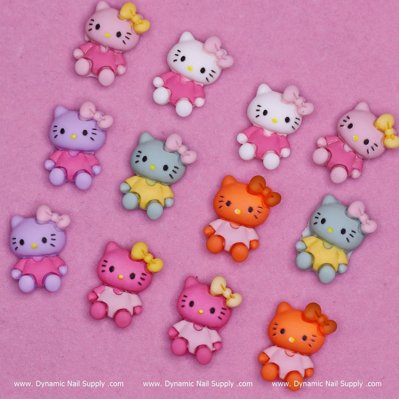 12pcs Hello Kitty Charm set (Cat Logo) Nail Charms for Nails Art Designs