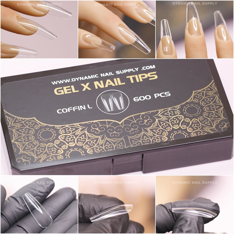 [Coffin L] Full Cover Tips – Soft Gel X tips – 600 pcs – Box
