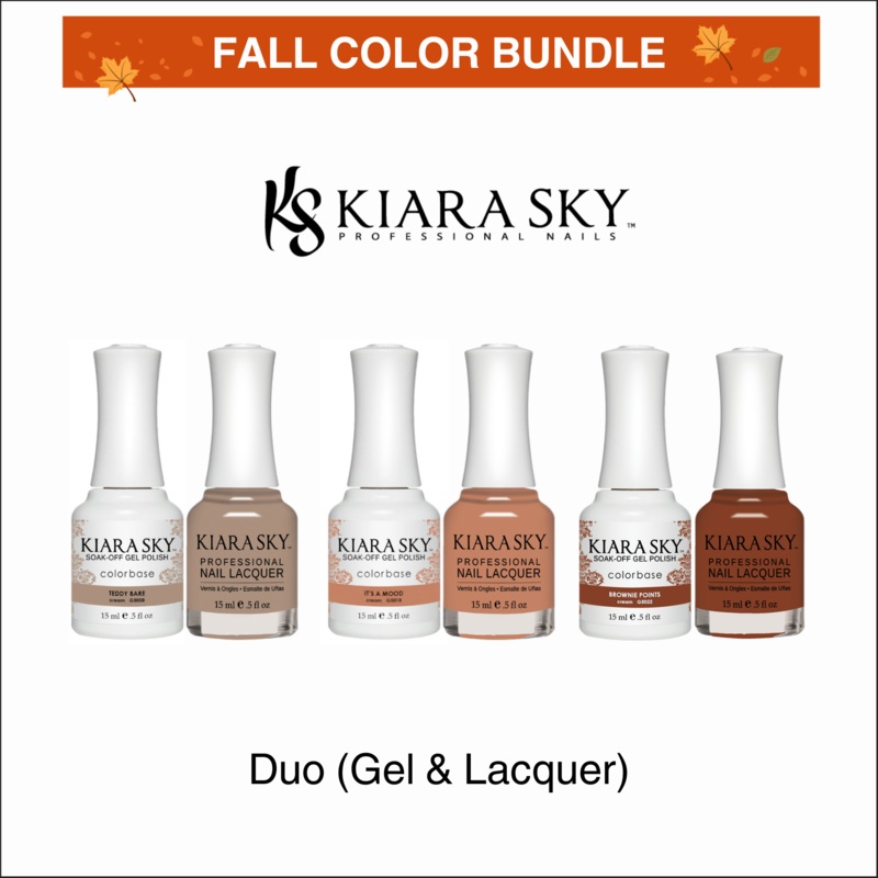 (Fall Color Bundle) Kiara Sky All In One – Duo Matching Colors 0.5oz – Pre-selected 6 colors 6 colors