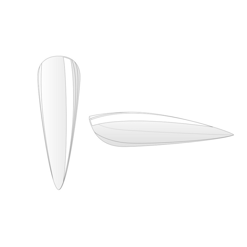 100er/500er Tip-Beutel Gel X-tention Tips Stiletto XXL 500 Stk.