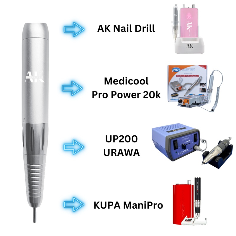 Precision Replacement Handpiece Fits Drill AK/ Medicool Pro 20k/ UP200 URAWA/ KUPA ManiPro AK Nail Drill With Desktop Charger
